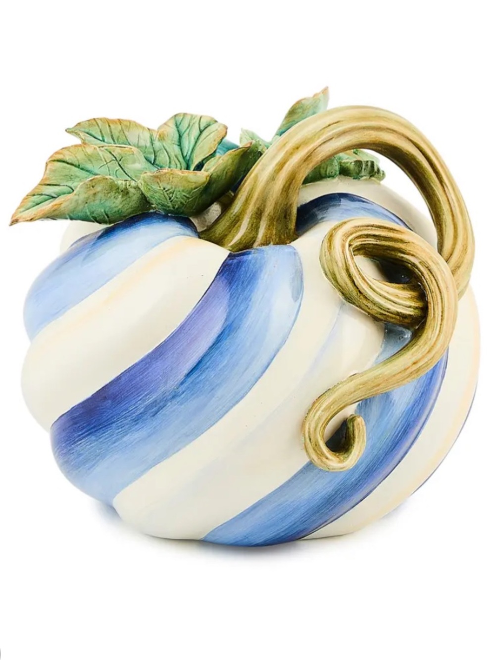 MACKENZIE-CHILDS Royal Swirl Twisted-Stem Pumpkin.  New in Box.